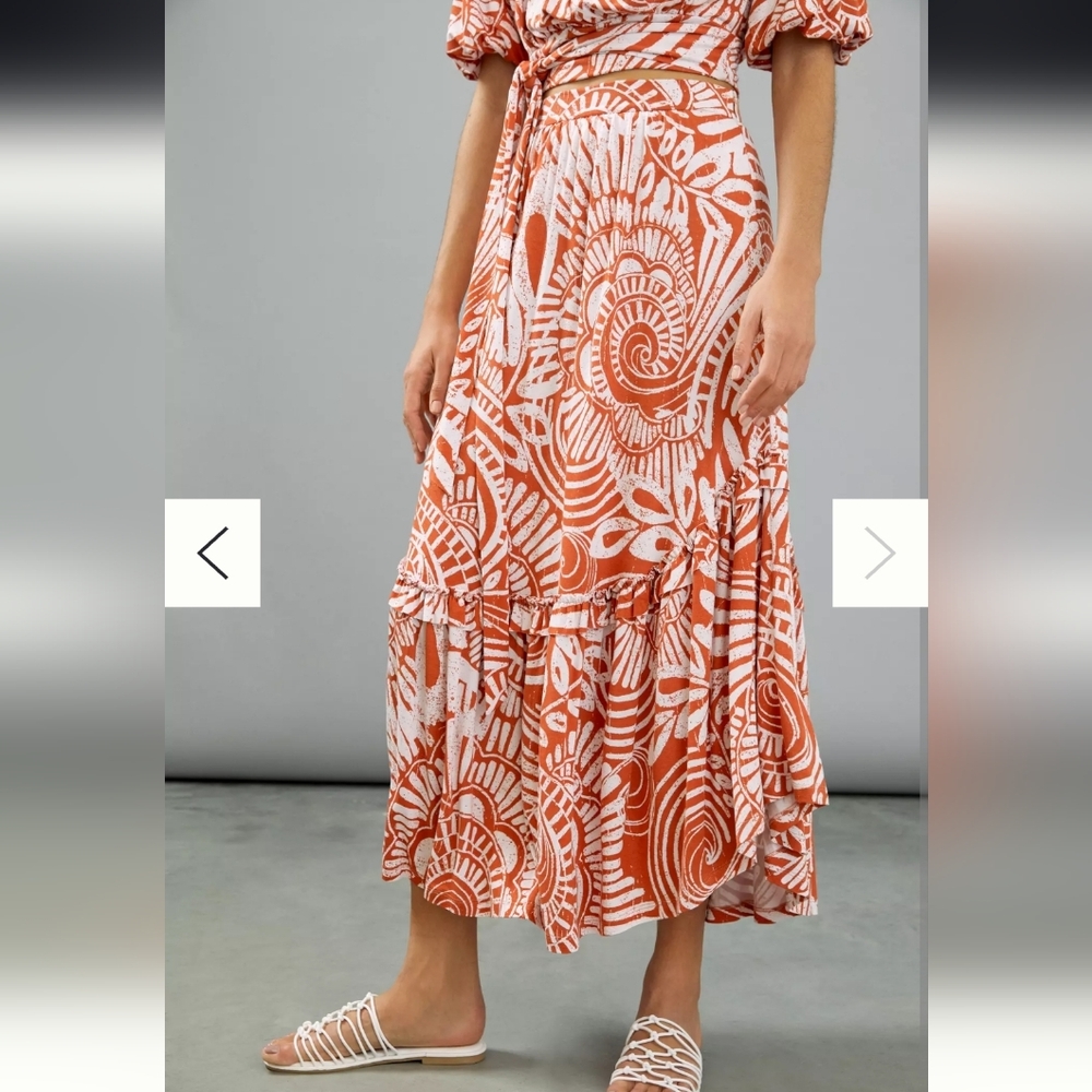 Anthropologie Bohdi Midi Skirt Abstract Print - Picture 4 of 8